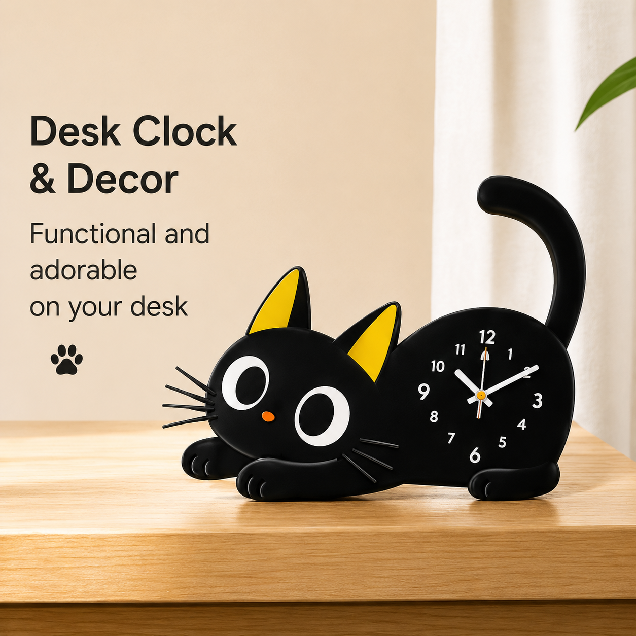 Adorable Cartoon Cat Magnetic Refrigerator Desktop Clock — foto 4