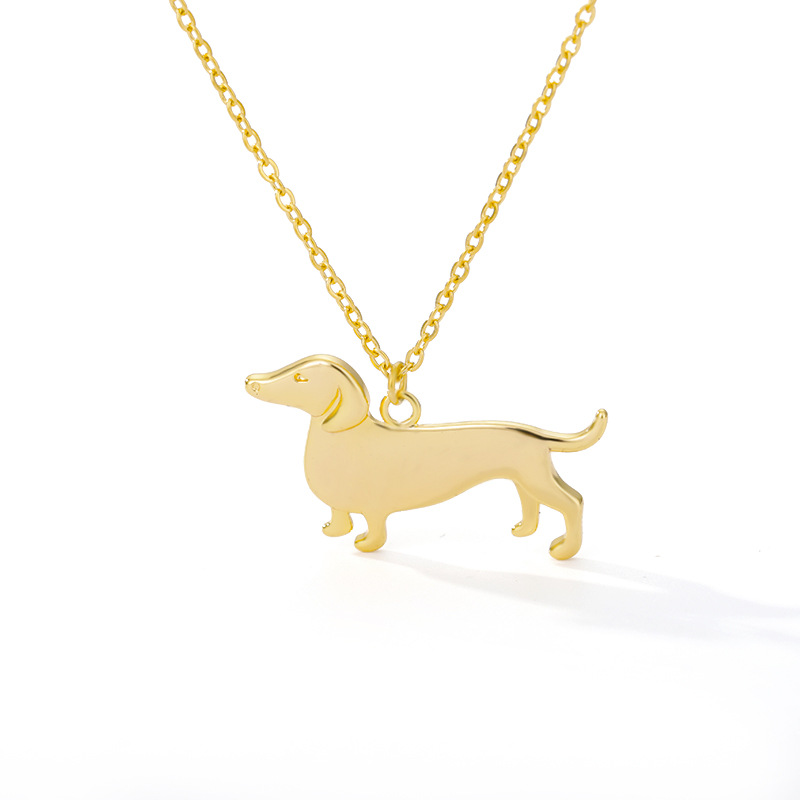 Stainless Steel Necklace Pet Puppy Shape Cute Dog Pendant