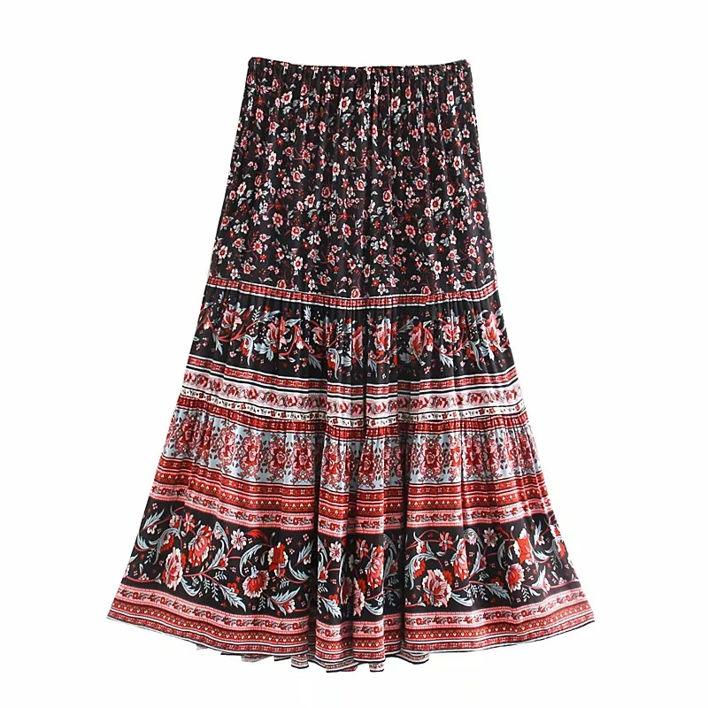 Women's Elastic Waist Positioning Rayon Skirt