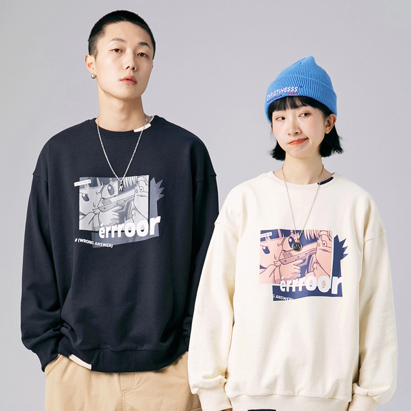 Japanese Tide Brand Loose Letter Print Top