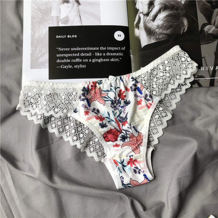 Title 1, Lace DE Big Chest Floral Gather Bra Underwear Set