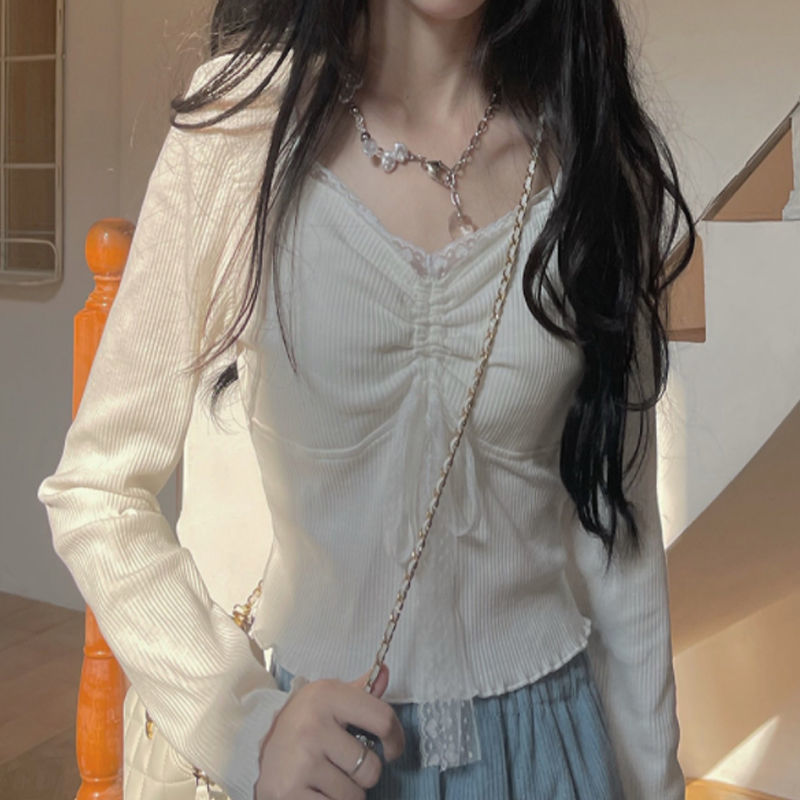 Sweater Lace Inner Match Long Sleeve