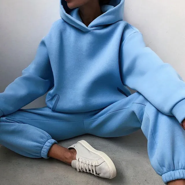 Autumn And Winter Hoodie Set Royal Blue - Shop at LoveMi