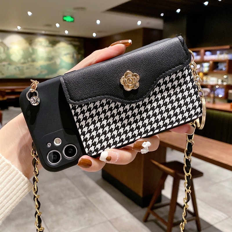 Mobile Phone Case Houndstooth Card Coin Purse - Image 3