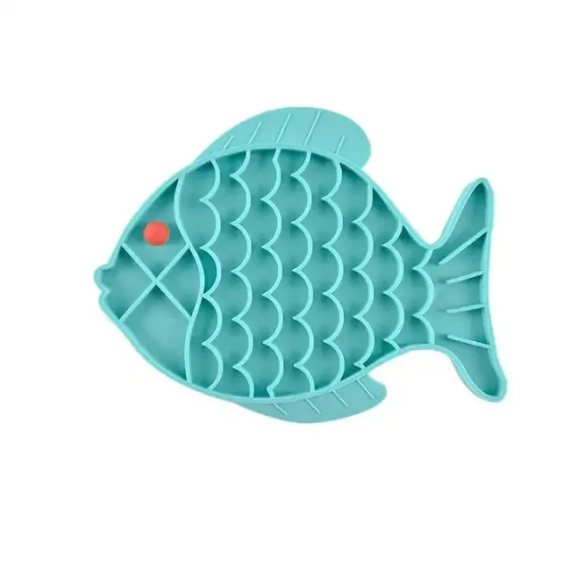 Silicone Lick Mat For Pet Dogs Slow Food Plate Rice Bowl For Small Medium Dog Anti Gulping Choking Feeder Puppy Treat Dispenser Blue - Shop at LoveMi