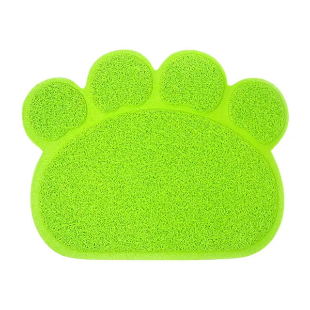 PVC Pet Dog Cat Puppy Kitten Dish Bowl Food Water Feeding Placemat, Non Slip Cat Litter Mat Paw Shape, Rose Large Green - Shop at LoveMi