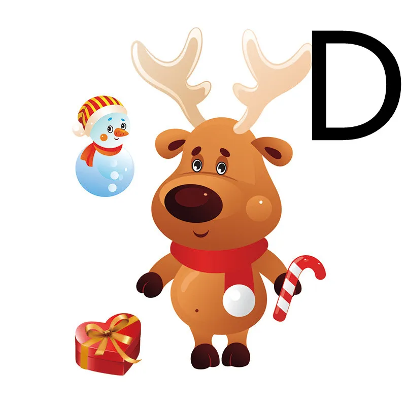 Christmas Sticker Santa Elk Glass Window Decoration – image 5