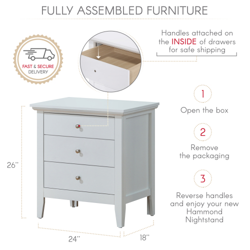 Elegant White Casual Nightstand_voghion.com