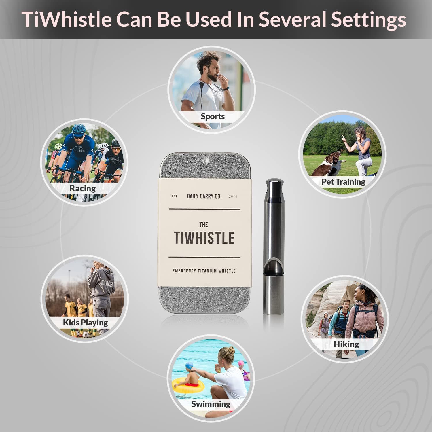 Titanium Alloy EDC Whistle Men’s Pendant