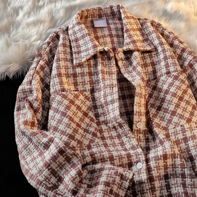 Couple Vintage Tooling Jacket Shirt Girl Pink - Shop at LoveMi