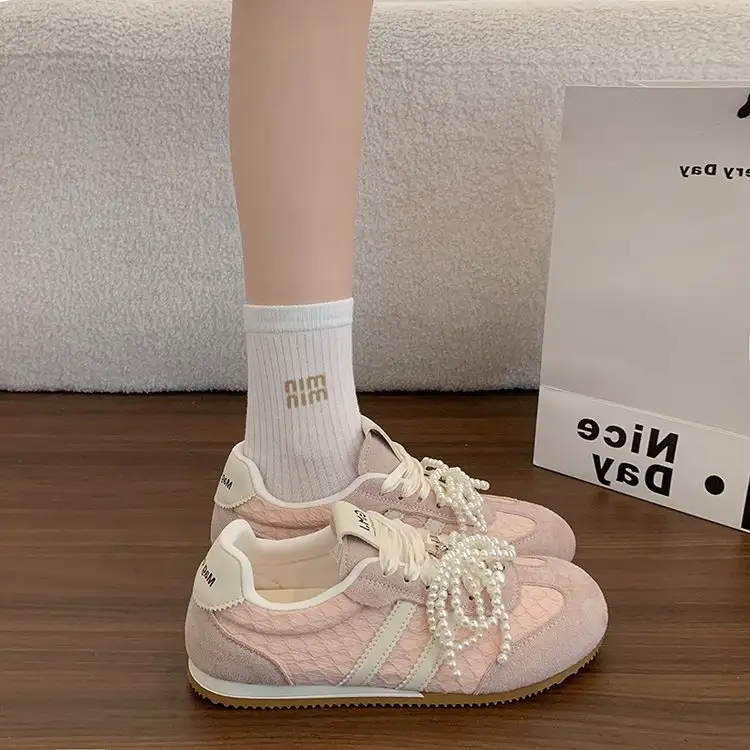 Ballet Training Shoes, Women's Shoes, New Popular Autumn Breathable White Shoes, Mesh Lace Casual Sports Shoes