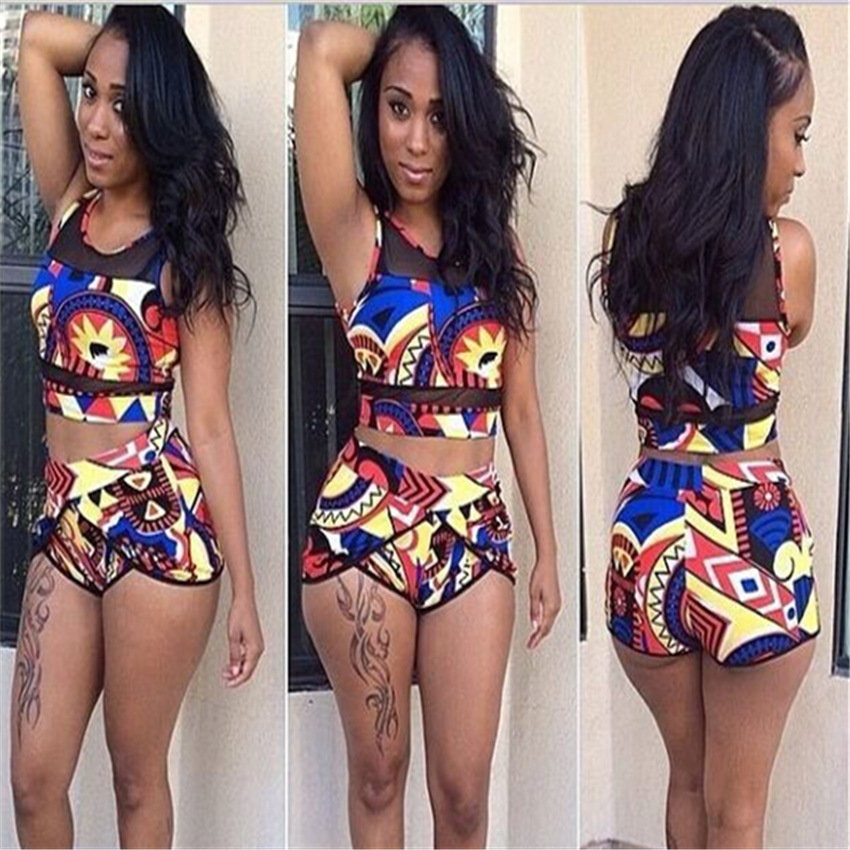 Printed Mesh-paneled High-waisted Swimsuit