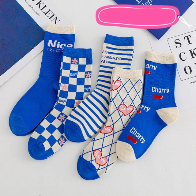 Women's Socks Of The College Ins Windy Day Department Oh Blue Nice - Shop at LoveMi