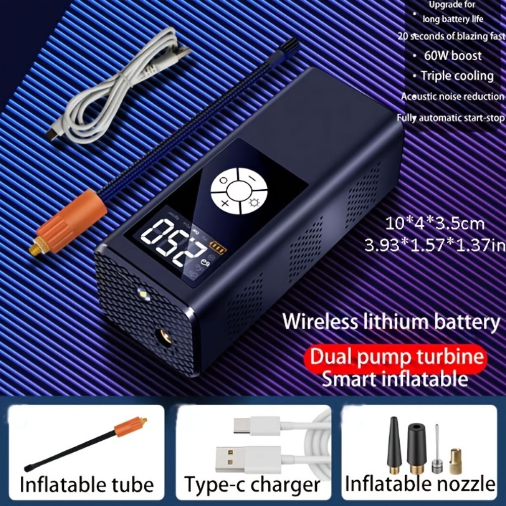 Wireless Car Inflatable High-power Portable Intelligent Digital Display Inflatable Treasure Multi-function Wireless Charging — foto 3