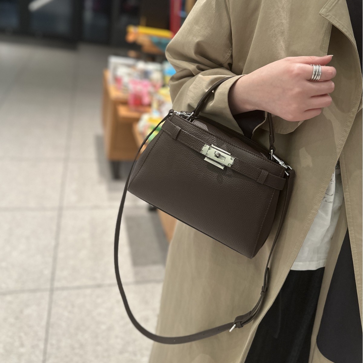 Cross-border Leather Kelly Bag 2026 New Style Simple High-End First-Layer Cowhide Small Square Bag 6