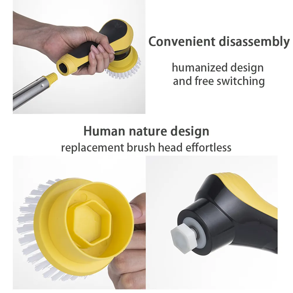 Cleaning Brush Bathroom Floor Electric Wireless Adjustable