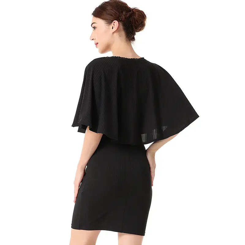 V-Neck Bat Sleeve One-Step Skirt Slim Dress