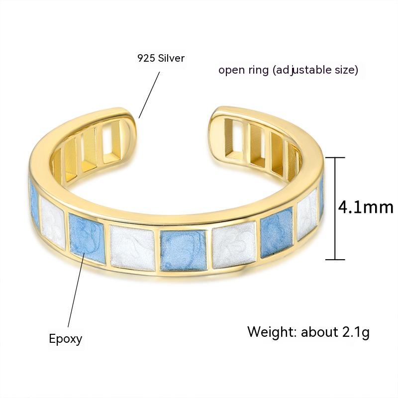 Women's Fashion Simple Epoxy Checkerboard Ring