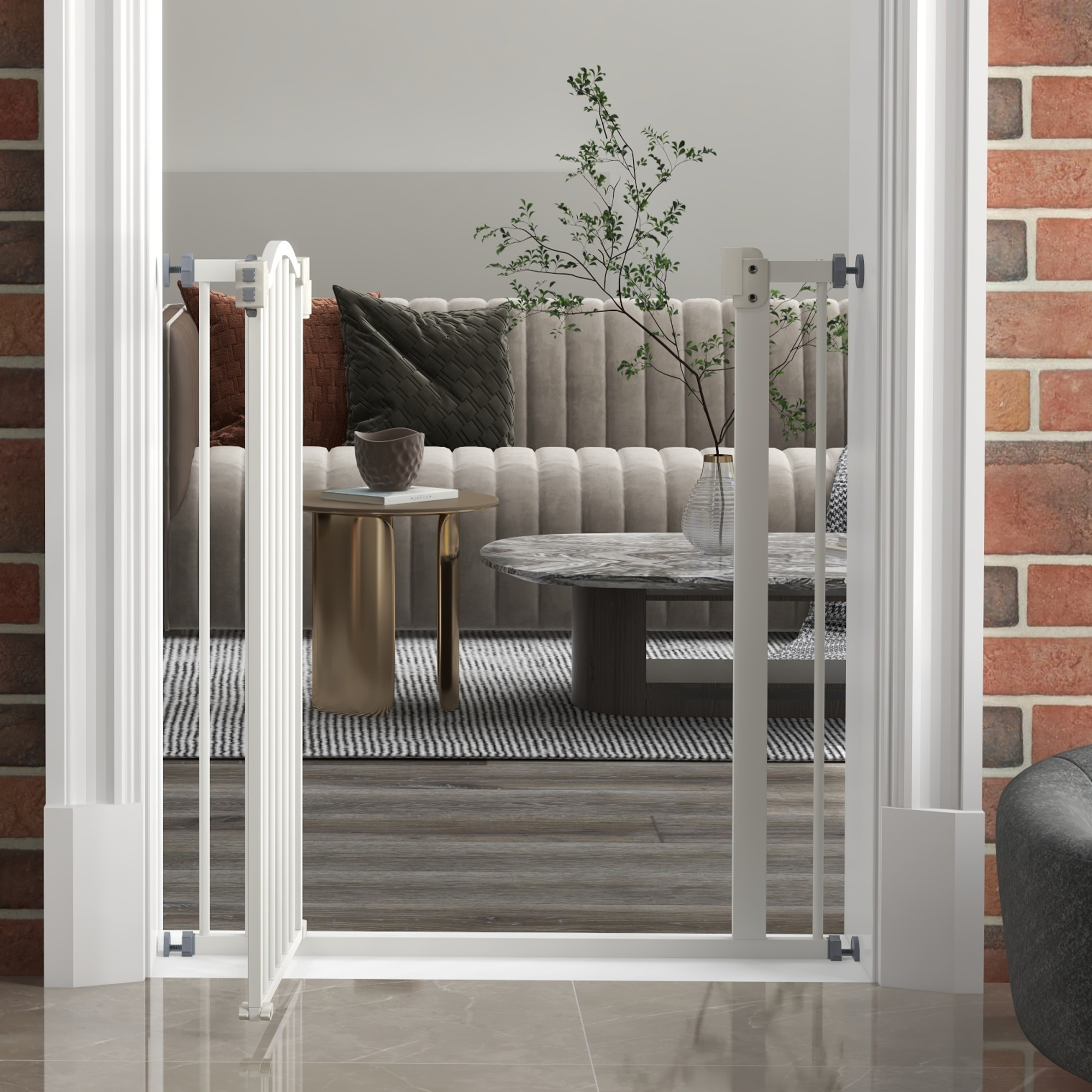Metal Material, 74-80cm Adjustable Pet Safety Door With Automatic Closing — image 5