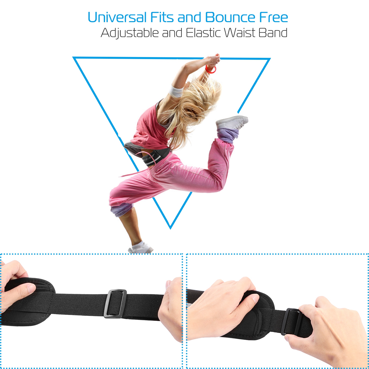 1Pc Sports Waist Bag Running Belt Pack Waterproof Adjustable Waist Pouch