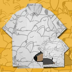 Q Cute Cartoon Animal Short-sleeved Shirt For Men And Women - White - View 1