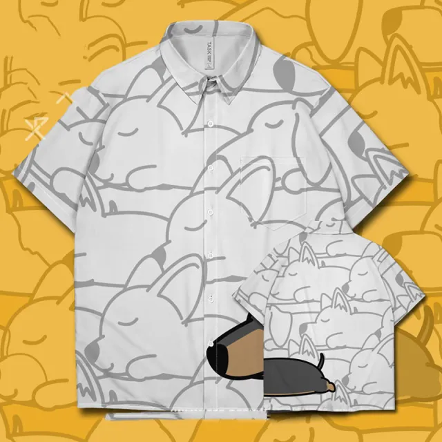 Q Cute Cartoon Animal Short sleeved Shirt For Men And Women White - Shop at LoveMi