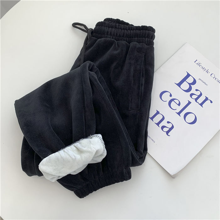 Title 7, Pantalon décontracté épais en peluche automne e...