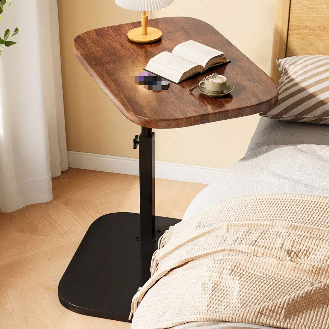 Adjustable C-Shaped Sofa Side End Table Coffee Laptop Living Room Bedroom — image 7
