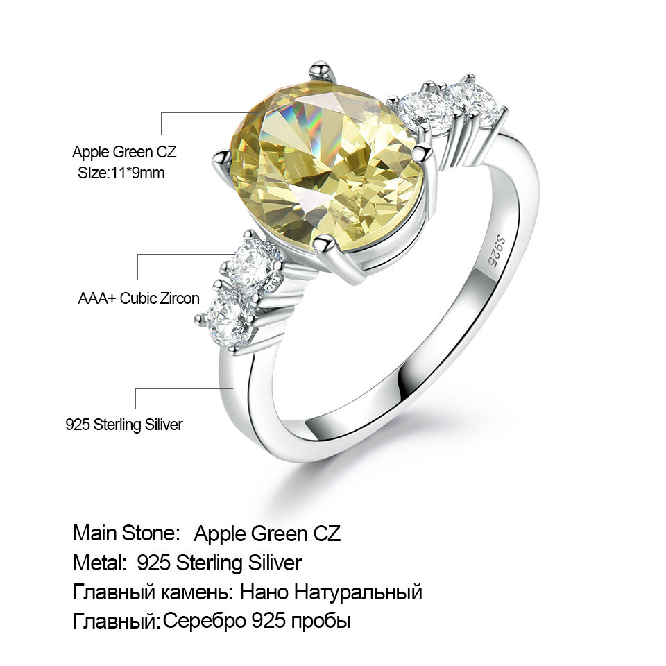 Luxury Yellow Zircon Fashion Korean Style Simple Ring