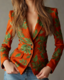 Retro style Floral Print Velvet Slim fit Suit Jacket 5Style - Shop at LoveMi