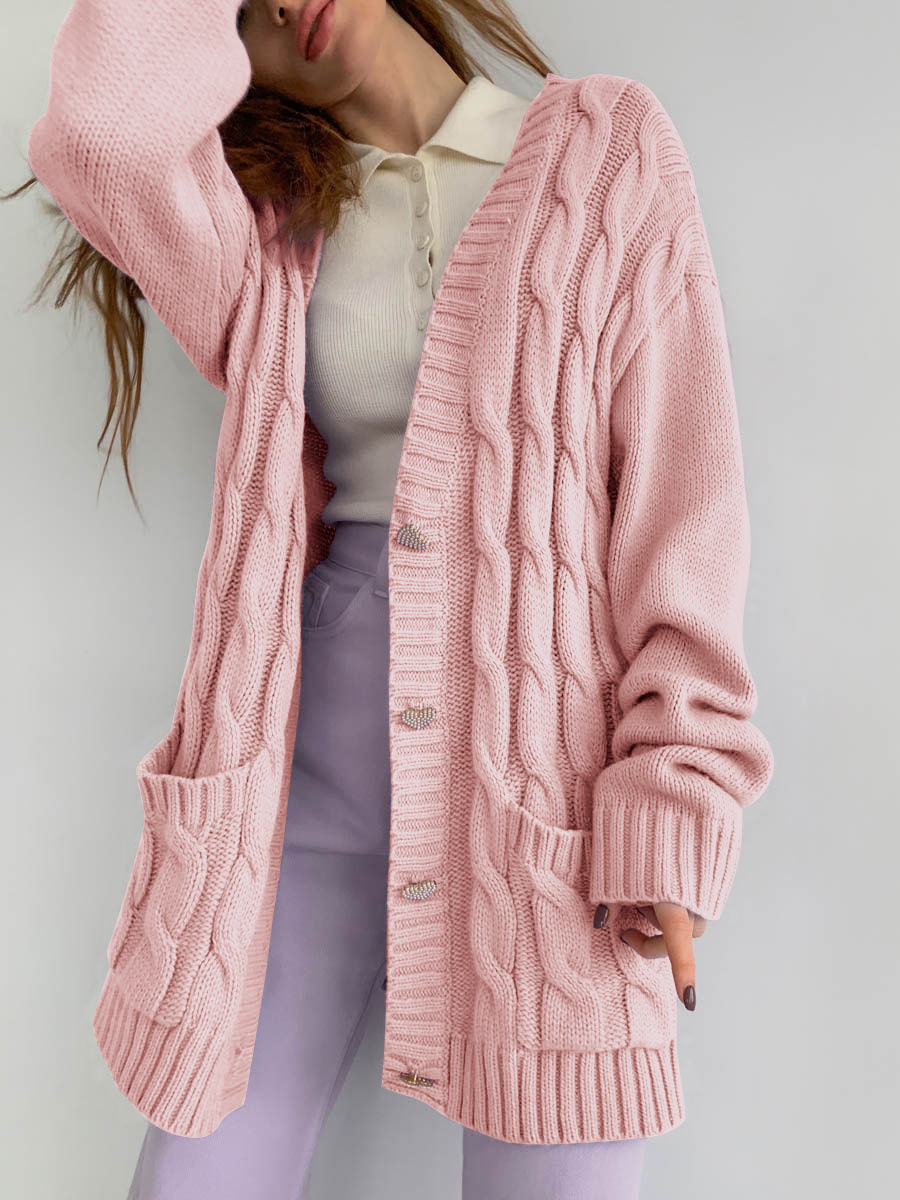 Title 10, Loose Mid-length Knitted Cardigan Jacket