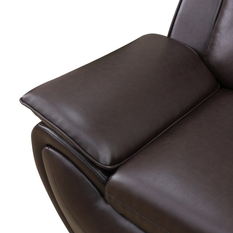 Pickup Only--Brown Breathable Leather Living Room 3-Piece Sofa Set