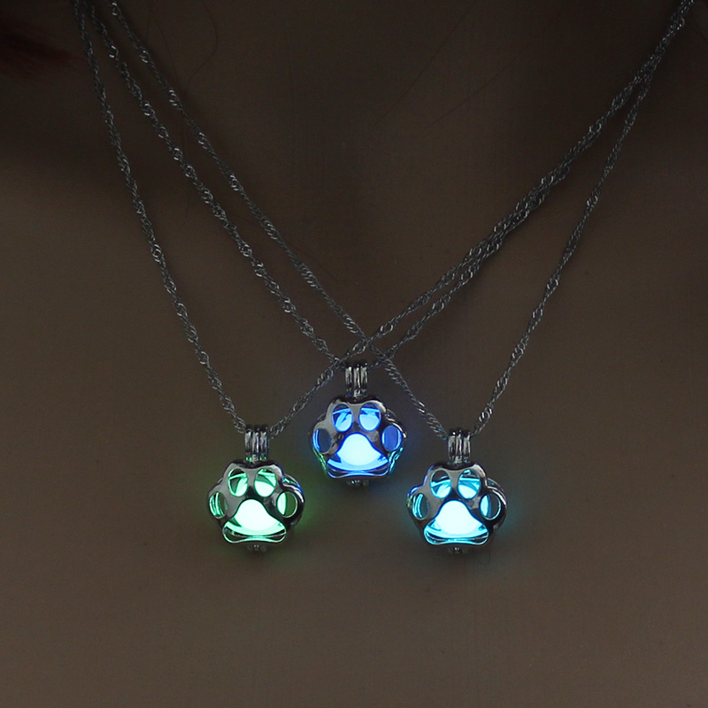 Halloween multi-colored glow-in-the-dark dog Claw hollowed-out diy necklace