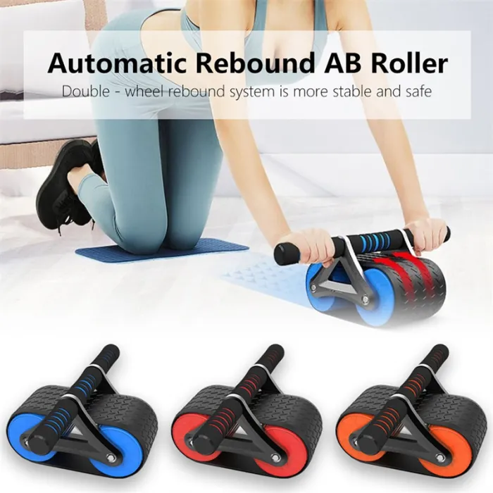 Double Wheel Ab Roller with Automatic Rebound, Core Exercise Wheel for Home Workouts - detail photo 1