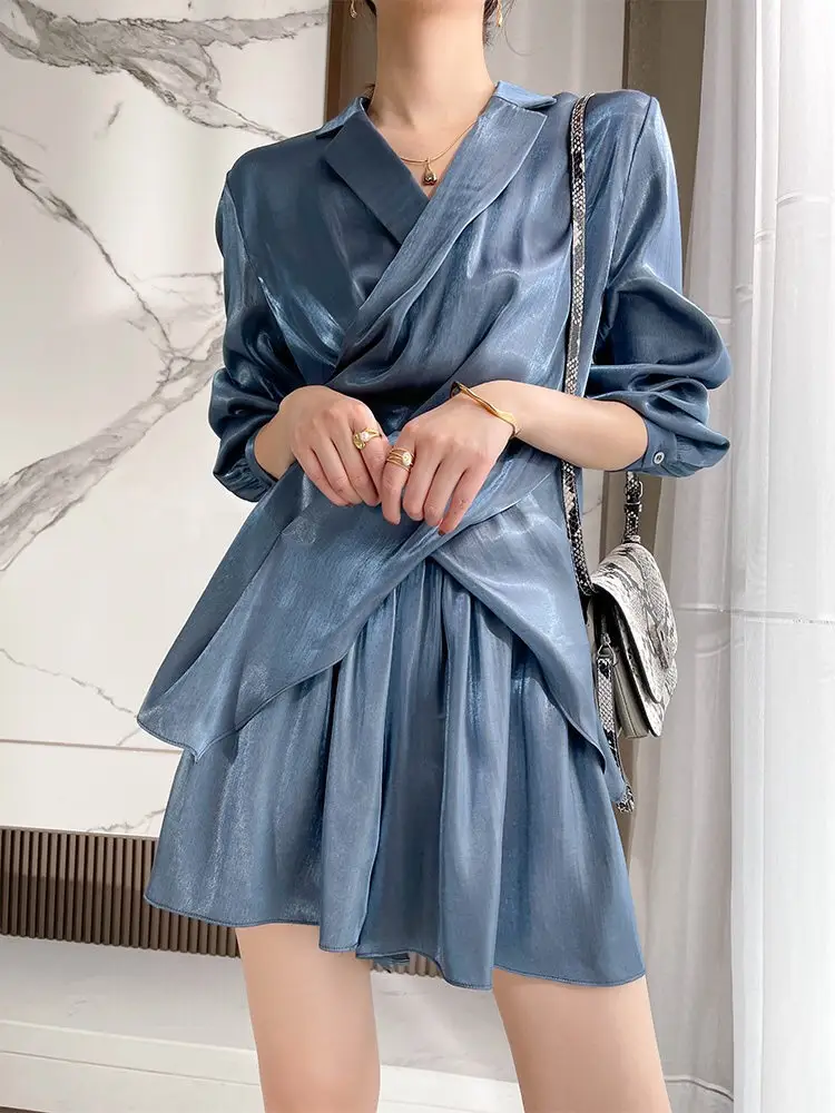 Temperament Long-sleeved Shirt Small Wide-leg Shorts