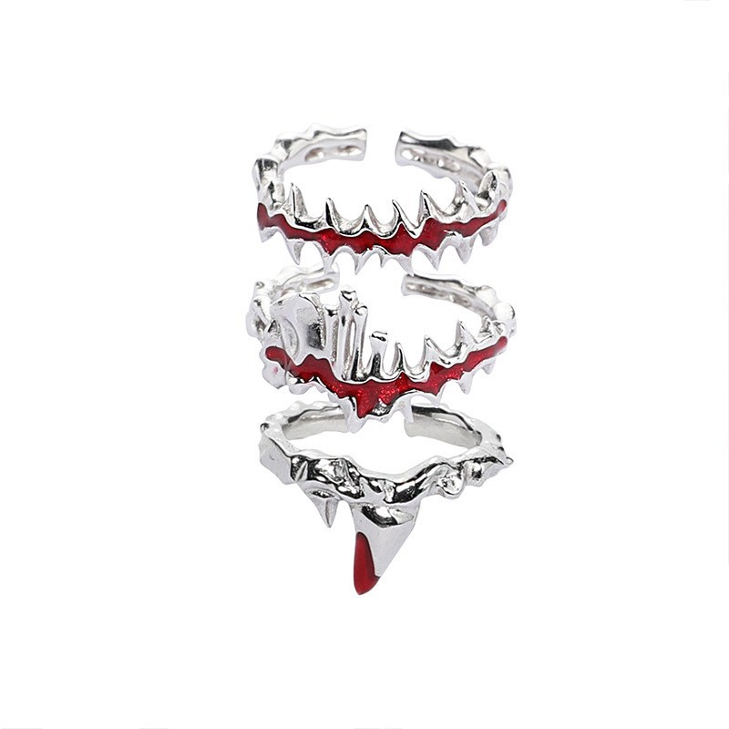 Title 1, Womens Niche Red Irregular Fashion Ring Unique...