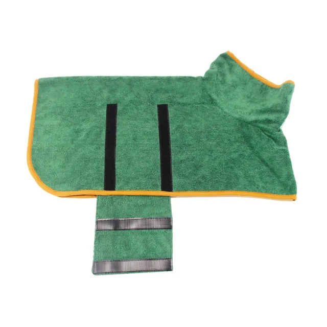 Pet Bathrobe Fast Drying Towel Microfiber Absorbent Soft Bath Robe Adjustable Towel Grooming Coat For Small Medium Large Dog Green - Shop at LoveMi