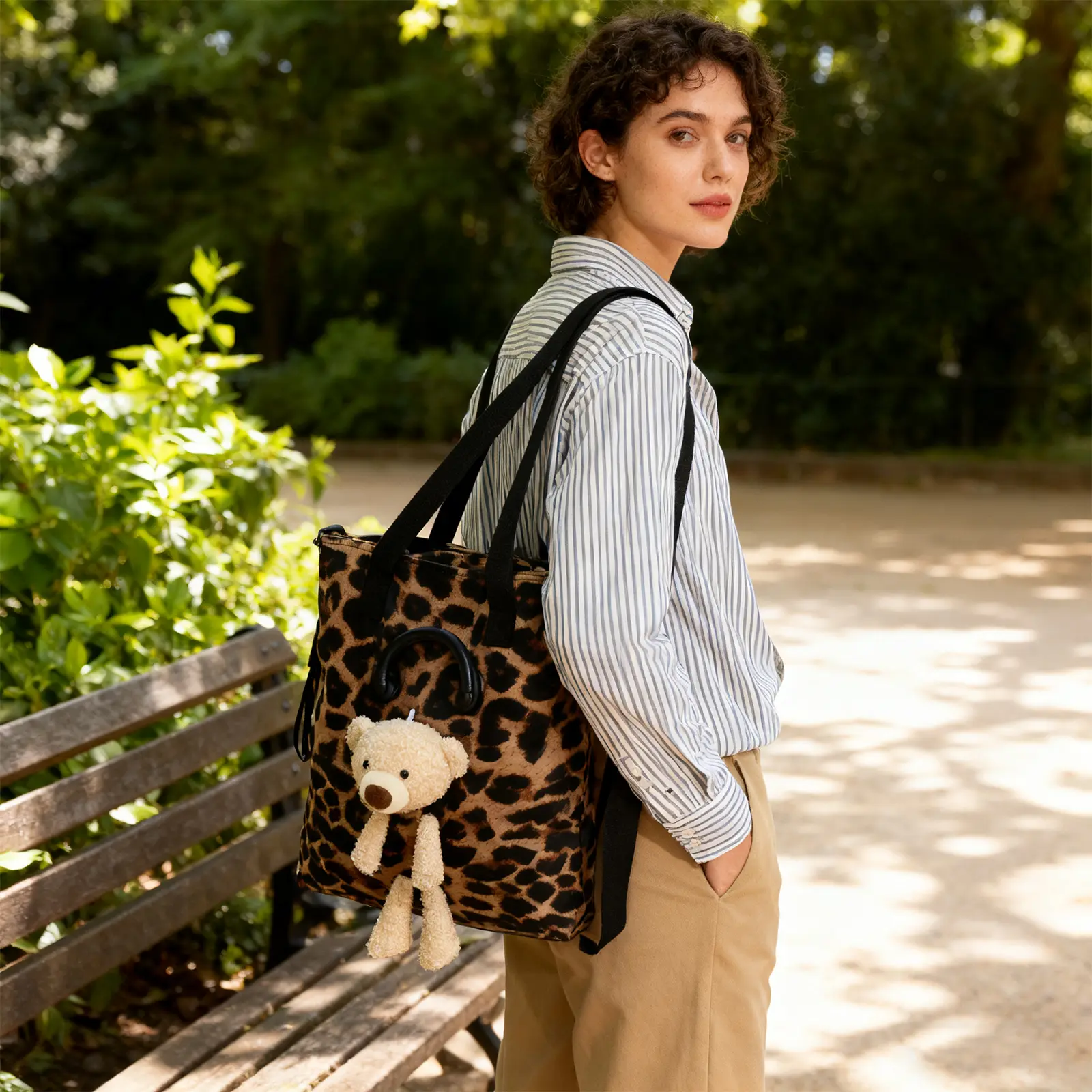 Bear Tote Bag-Coffee 2130