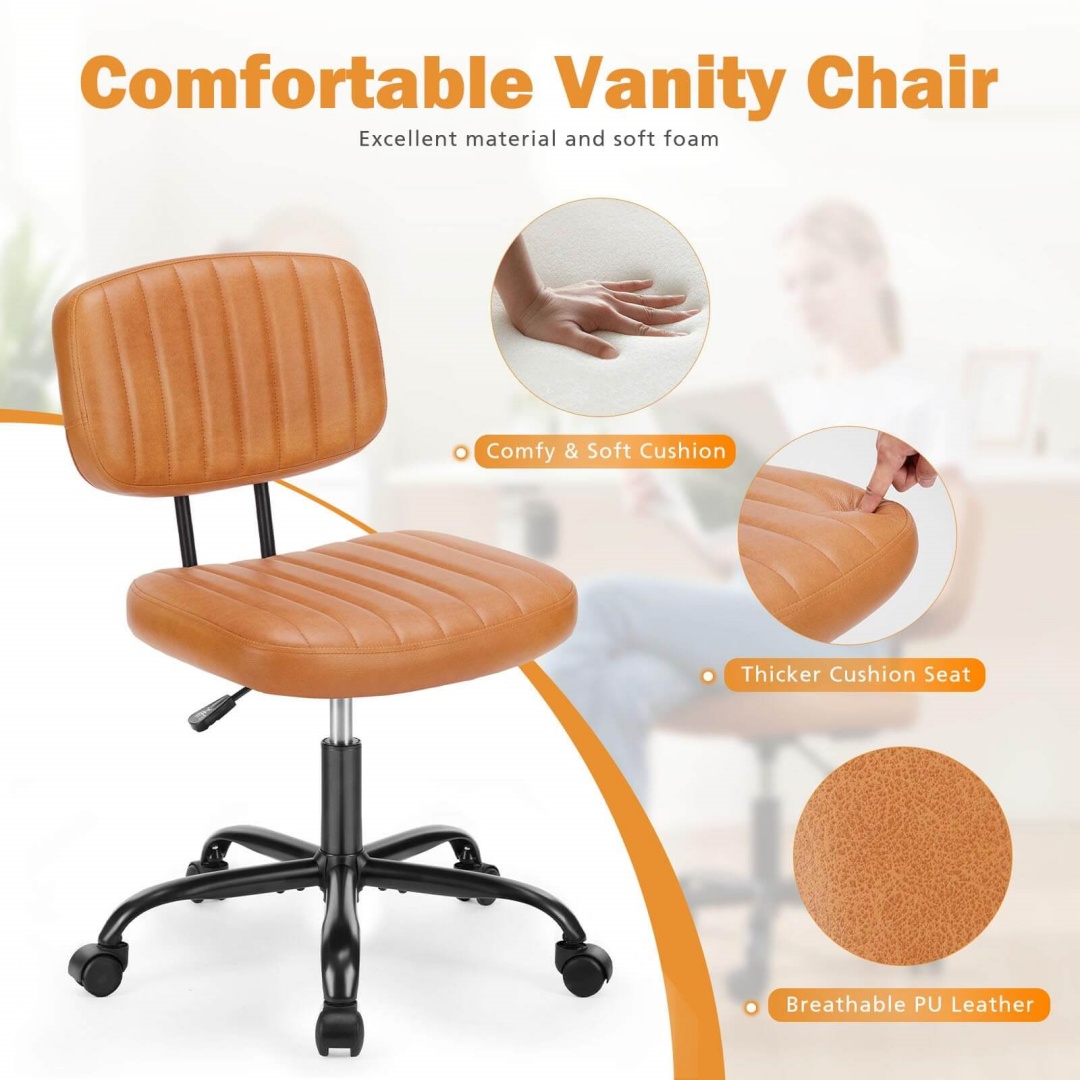 Adjustable Height 360degrees Rolling Swivel Computer Task Chair Without Arm image 9