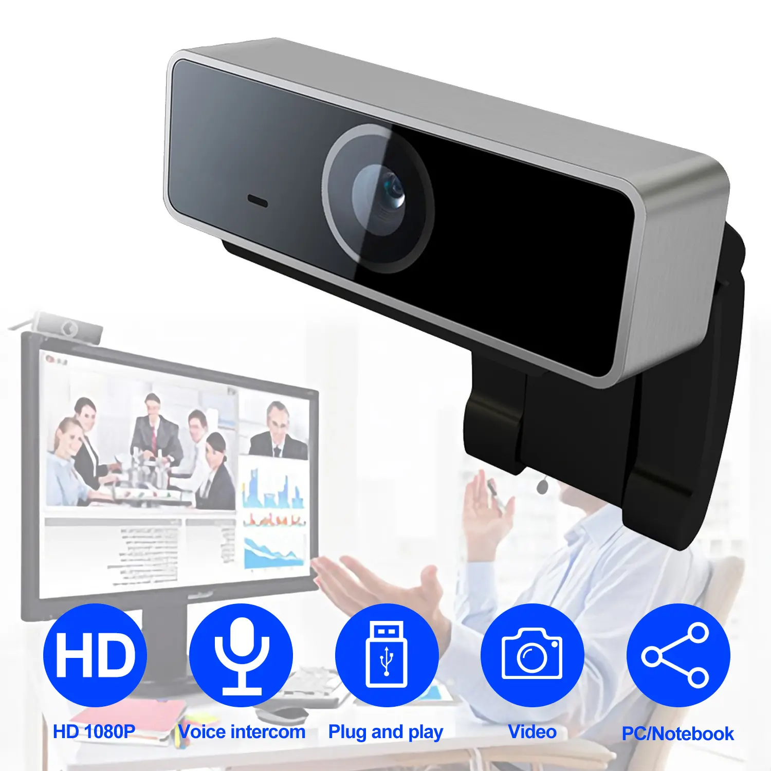 FHD 1080P Webcam USB PC Computer