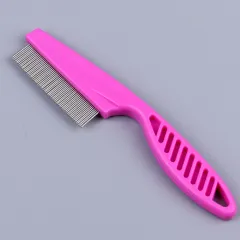 Pet Supplies Dogs And Cats Flea Comb Fine Teeth - Pink - View 1
