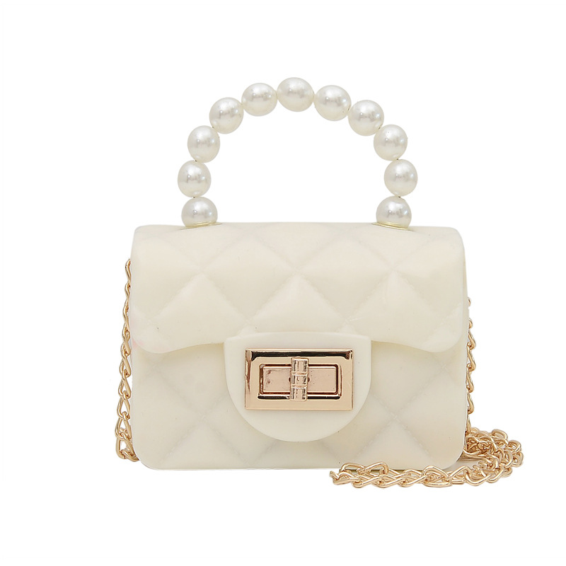 Title 14, Summer New Pearl Hand Chain Small Square Bag