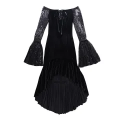 Dark Retro Personality Evening Dress Women - Black - View 1