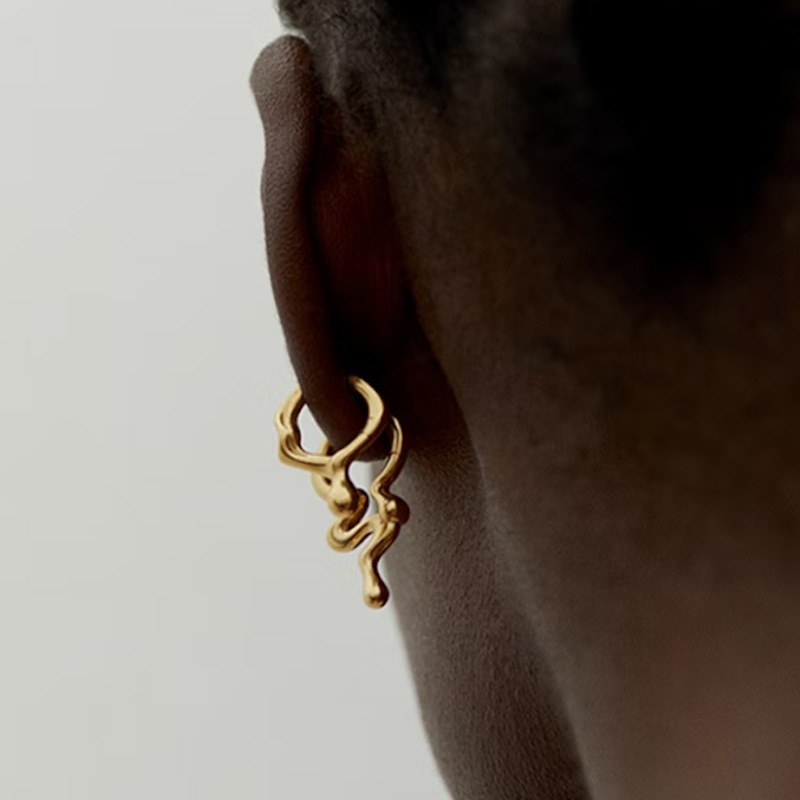 Fashionable Alien Flowing Abstract Earrings