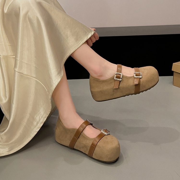 Faux Suede Mary Jane Flats, picture 2 of 3