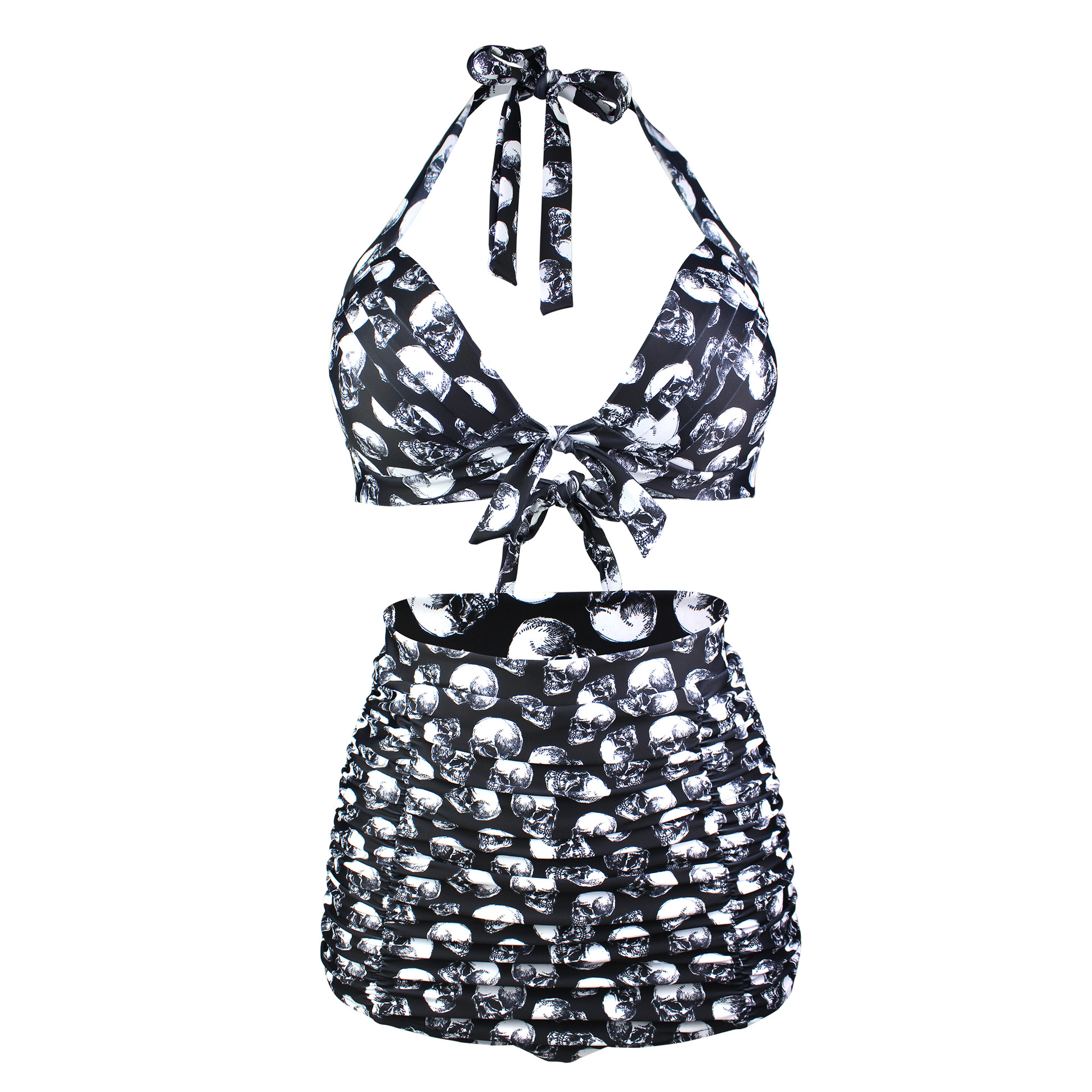 Skull Print Bikini Set Push-Up Style