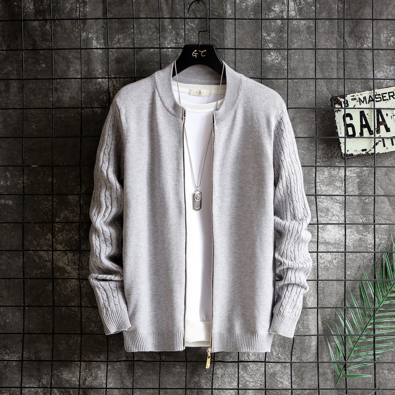 Autumn New Sweater Men's Cardigan V-neck Color Sweater Coat