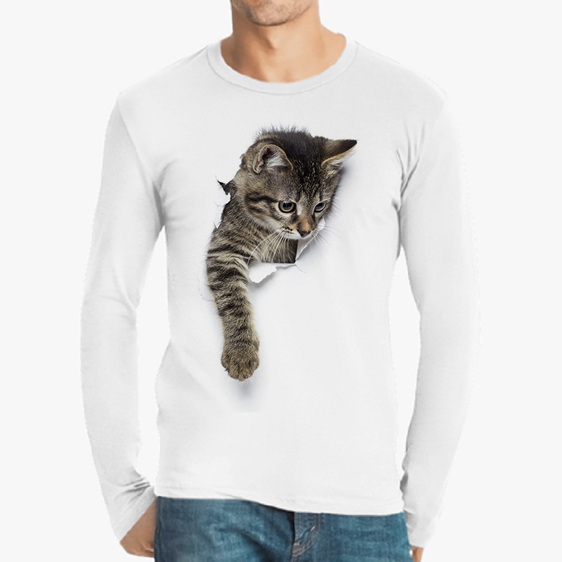 Animal Letters Europe And America Print Shoulder Insert Long Sleeve