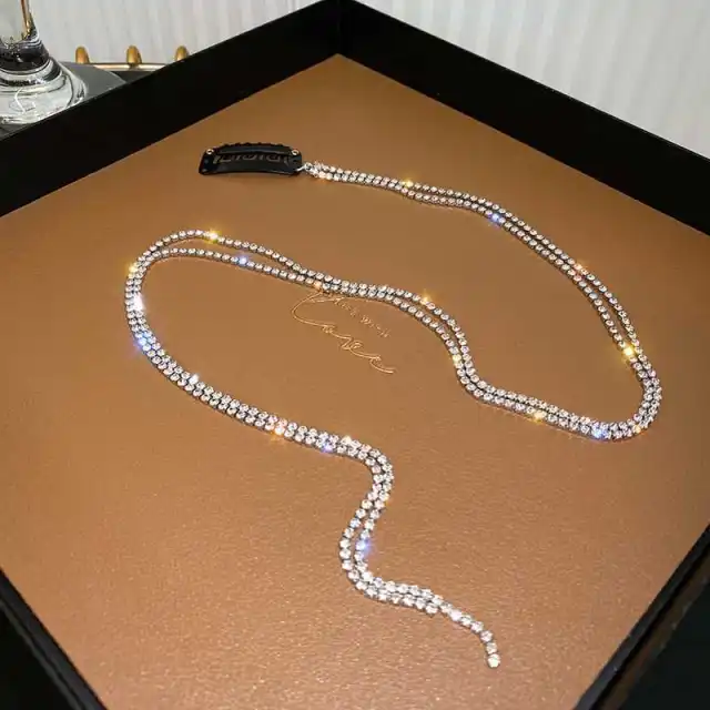 Women's Summer Rhinestone Tassel Braided Hair Chain With Diamond Chain Hairpin Full Drill Tassel Hairpin - Shop at LoveMi