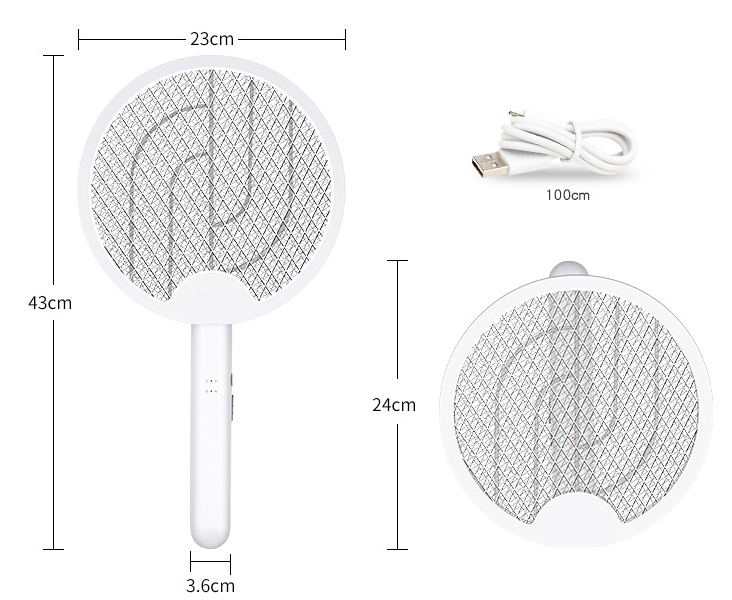 Three In One Folding Mosquito Swatter Lithium Battery Flyswatter - Image 10
